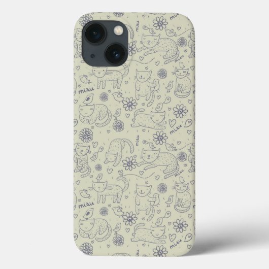 Cartoon mit lustigen Katzen Case-Mate iPhone Hülle (Rückseite)