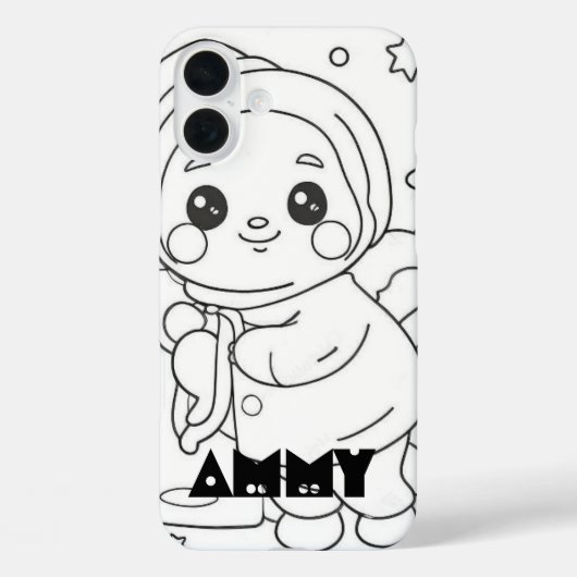 Cartoon Mit Monogramm Case - Mate iPhone (Rückseite)