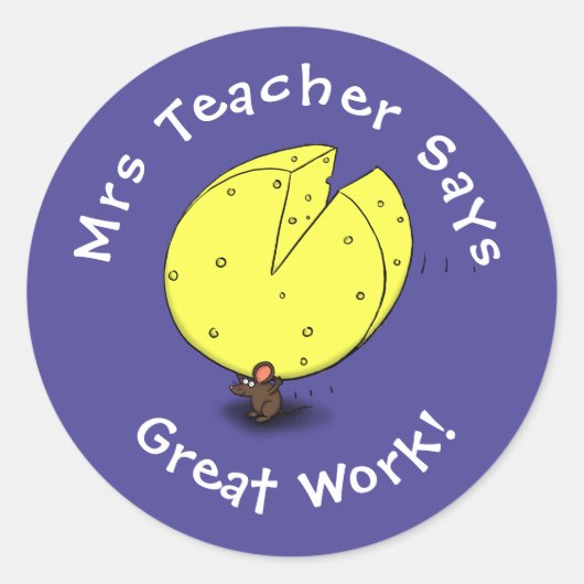 Cartoon mit niedlicher Maus Runder Aufkleber (Vorderseite)