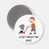 Cartoon mit Rasenmäher Magnet (Vorderseite/Rückseite)