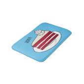 Cartoon mit Rotsamt Badematte (Schrägansicht)