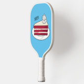 Cartoon mit Rotsamt Pickleball Schläger (Links)
