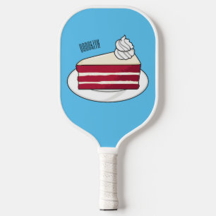 Cartoon mit Rotsamt Pickleball Schläger