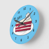 Cartoon mit Rotsamt Runde Wanduhr (Winkel)