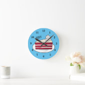 Cartoon mit Rotsamt Runde Wanduhr (Zuhause)
