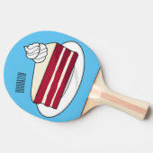 Cartoon mit Rotsamt Tischtennis Schläger (Seitenansicht)