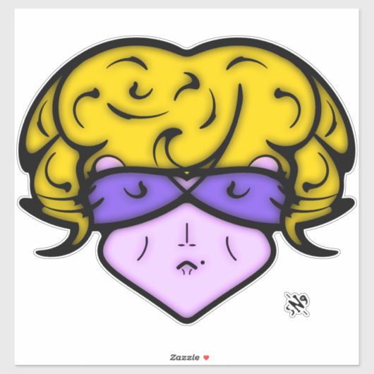 Cartoon mit Schönheitszeichen und Brille v1 Aufkleber (Blatt)