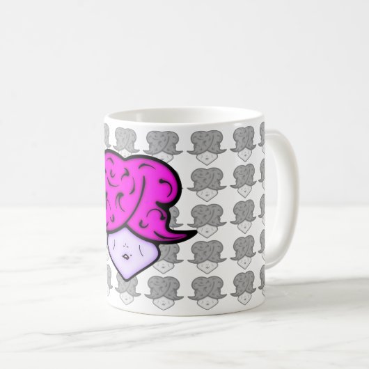 Cartoon mit Schönheitszeichen und Hut v1.1 Kaffeetasse (VorderseiteRechts)