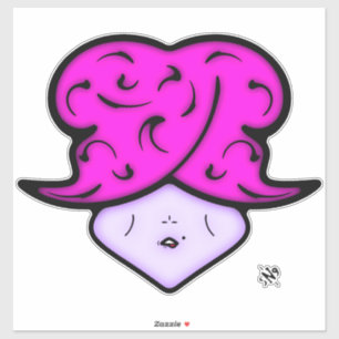 Cartoon mit Schönheitszeichen und Hut v1 Aufkleber