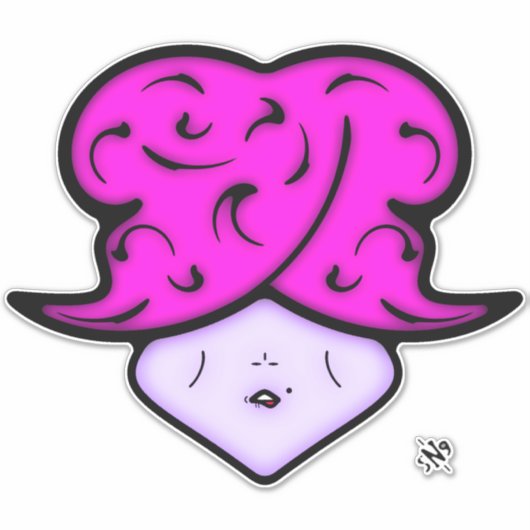 Cartoon mit Schönheitszeichen und Hut v1 Aufkleber (Vorderseite)