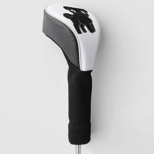 Cartoon mit schwarzem Mops Golf Headcover (angewinkelt)