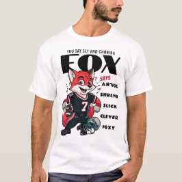 Cartoon mit schwarzem und weißem Clever Foxy T-Shirt