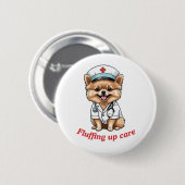 Cartoon mit Spitz Dog Design - Schaltfläche Button (Vorne & Hinten)