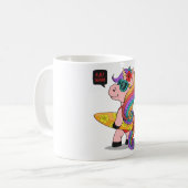 Cartoon mit Surfbrett Kaffeetasse (Vorderseite Links)