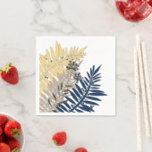 Cartoon mit tropischen Blätter in Beigetönen abstr Serviette (Beispiel)