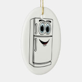 Cartoon mit weißem Kühlschrank Keramik Ornament (Rechts)