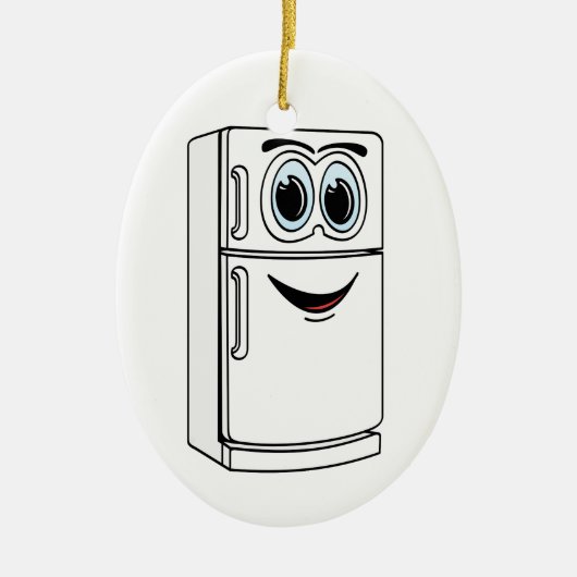 Cartoon mit weißem Kühlschrank Keramik Ornament (Vorne)