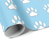 Cartoon mit weißer Farbe, der Muster auf blau Zeic Geschenkpapier (Rolleneckpunkt)