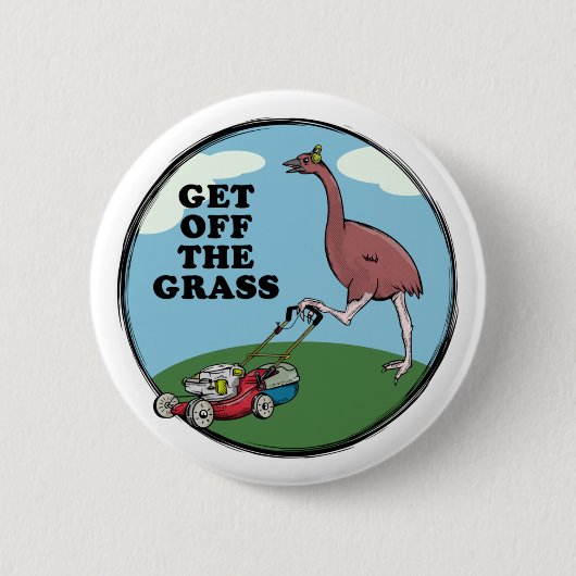 Cartoon Moa extinect NZ Button (Vorderseite)