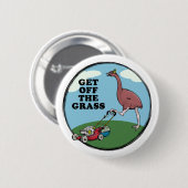 Cartoon Moa extinect NZ Button (Vorne & Hinten)