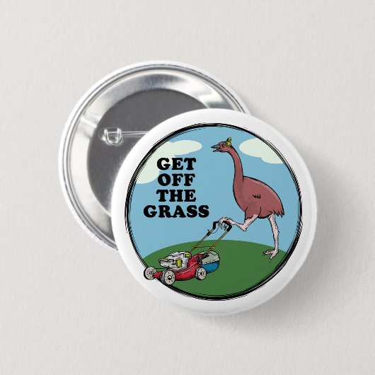 Cartoon Moa extinect NZ Button (Vorne & Hinten)