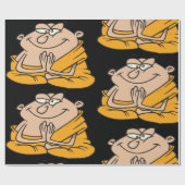 Cartoon Monk Meditation Geschenkpapier (Flach)