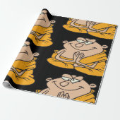 Cartoon Monk Meditation Geschenkpapier (Ungerollt)