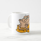 Cartoon Monk Meditation Kaffeetasse (Vorderseite Links)