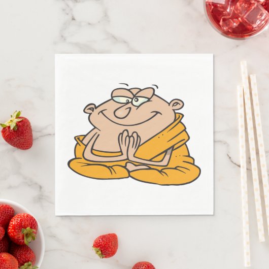 Cartoon Monk Meditation Serviette (Beispiel)