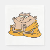 Cartoon Monk Meditation Serviette (Vorderseite)