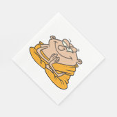 Cartoon Monk Meditation Serviette (Ecke)