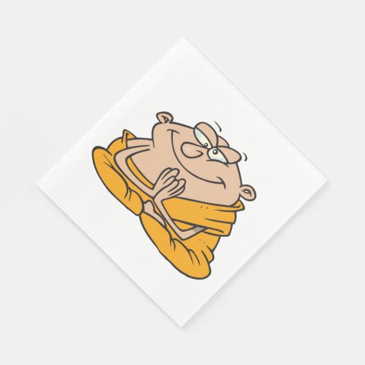 Cartoon Monk Meditation Serviette (Ecke)