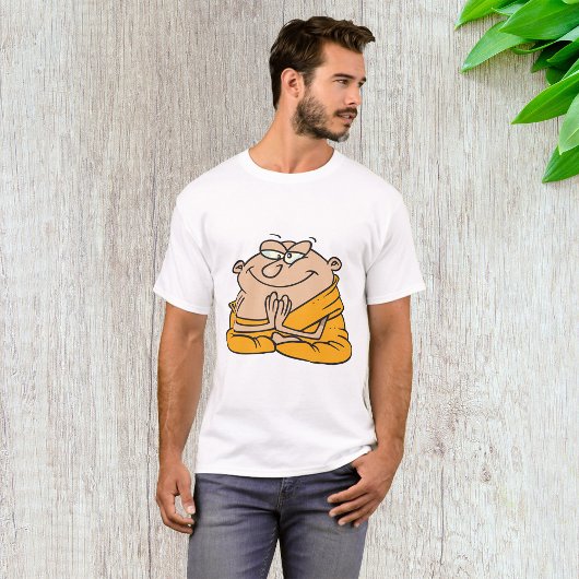 Cartoon Monk Meditation T-Shirt