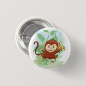 Cartoon Monkey Button (Vorne & Hinten)