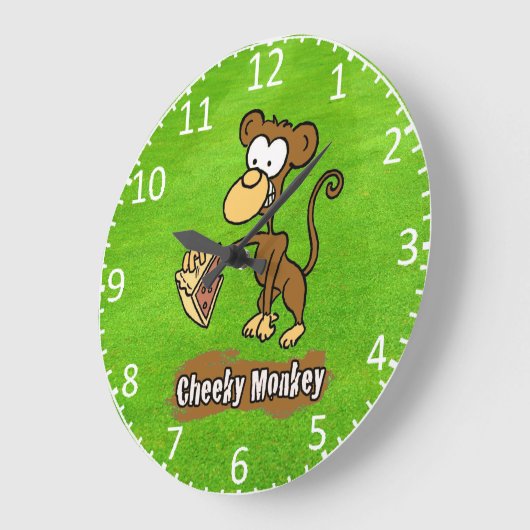 Cartoon Monkey Design Große Wanduhr (Winkel)
