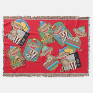 Cartoon Monkey Family Room Throw Leder Dekoration Decke