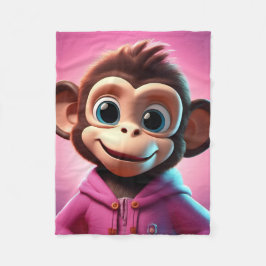 Cartoon Monkey Fleece Blanket