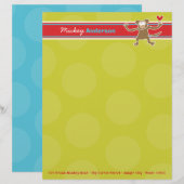 Cartoon Monkey Fun Persönlicher Briefkopf (Vorne/Hinten)