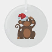 Cartoon Monkey Glass Ornament Aus Glas (Vorderseite)