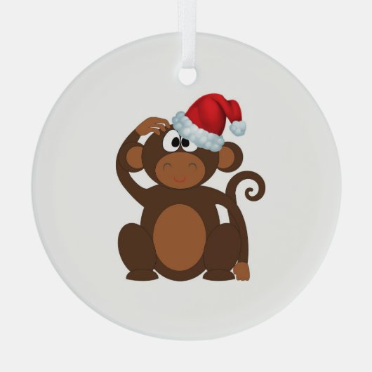 Cartoon Monkey Glass Ornament Aus Glas (Rückseite)