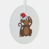 Cartoon Monkey Glass Ornament Aus Glas (Vorderseite Rechts)