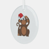 Cartoon Monkey Glass Ornament Aus Glas (Vorderseite links)