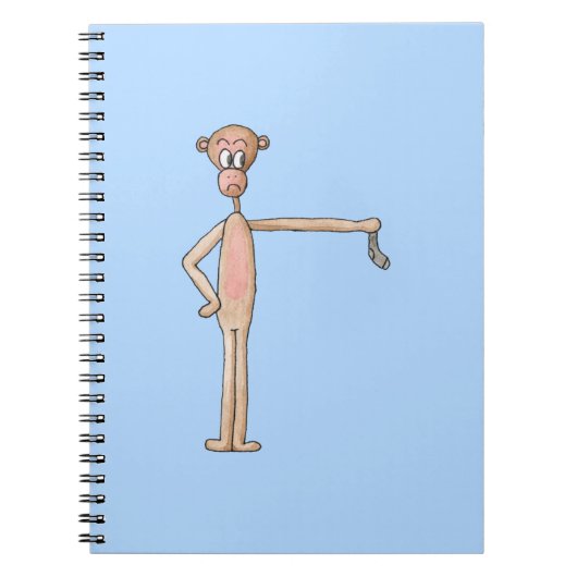Cartoon Monkey mit Smelly Sock. Notizblock (Vorderseite)