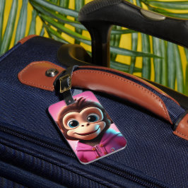 Cartoon Monkey Personalisiert Luggage Tag Gepäckanhänger