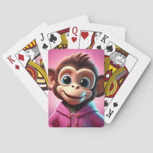 Cartoon Monkey Playing Cards Spielkarten