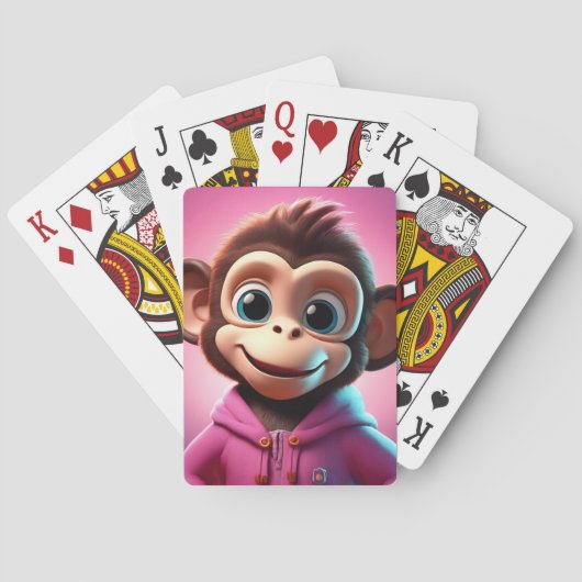 Cartoon Monkey Playing Cards Spielkarten (Rückseite)