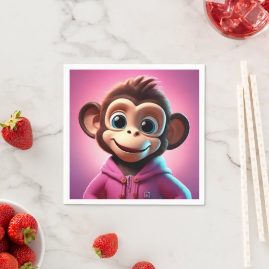 Cartoon Monkey Standard Cocktail Napkins Serviette (Beispiel)