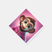 Cartoon Monkey Standard Cocktail Napkins Serviette (Ecke)