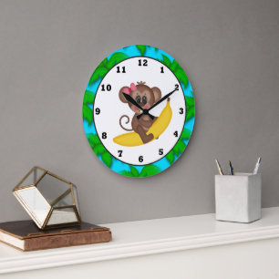 Cartoon Monkey-Uhr Große Wanduhr
