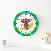 Cartoon Monkey-Uhr Große Wanduhr (Zuhause)